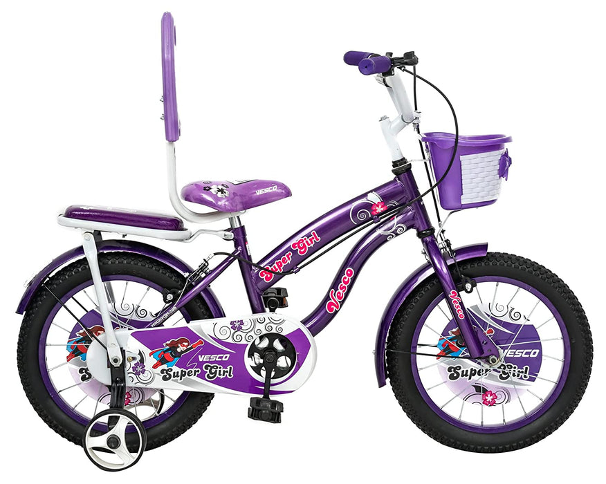 VESCO SUPER GIRL 16 Inch PURPLE Color Girls Kids Bike Bharath